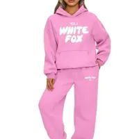 Womens Tracksuits White New Womens Sportswear Printed Hoodie Sportswear High Quality Casual Jogging Clothing Zipper Womens Sportswear