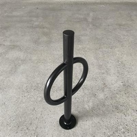 Carbon Steel Bollard Style Circle Post Black Powder Coating Mounted 2 Capacity Bike Racks Bike Parking Rack