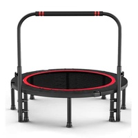 With Protective Net Hot Sale Trampol Mini Trampoline Indoor Unisex Bodybuilding Cloth Black Trampoline Handrails Fitness With Enclosures Trampoline