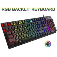 104 Keys RGB Backlit Wired Gaming Keyboard Receiver Membrane keyboard for Laptop Desktop Ergonomics Keycap PC Accessories 240929