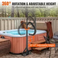 VEVOR 360 Rotatable Hot Tub Handrail Spa Side Hand Rail Adjustable Height with Slide-Under Mount Base for Indoor Outdoor Bathtub