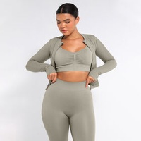 Custom Activewear Sets Women’s 3-Piece Fitness Tracksuit High Waist Yoga Pants Bra Set Crop
