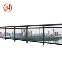 U Channel Glass Railing Clear Laminated Tempered Glass Handrails