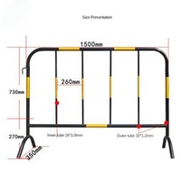 Galvanized Black & Yellow Iron Horse Traffic Fence Mobile Municipal Guardrail Construction for Roadways and Guardrails
