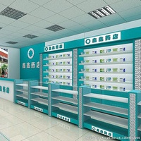 Unique Pharmacy Shelving | Medicine Display Racks Custom Made and Pharmacy Shop Display showcase Design