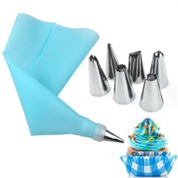 Silicone 8pcs/set Disposable Silicone Ice Cream Pastry Piping Reusable Cake Tools Bags