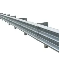 Highway Crash Barrier Hot Dipped Galvanized Steel Thrie Beam Metal Guardrail
