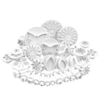 33pcs Reusable Easy Plunger Fondant Cutter Cake Tools Biscuit Mold Cookie Mold DIY Craft 3D Bakeware Sets New Mold Pastry Baking Pastry Store