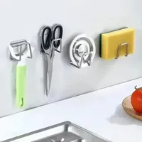 2024 NEW NEW Kitchen Organizer Sponge Holder Soap Drying Rack Self Adhesive Sink Drain Racks Stainless Steel Sink Wall Storage Racks for