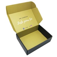 Recyclable Shipping Packaging Boxes Costumized Luxury Cardboard Small Courier Black Pastry Shipping Cardboard Box