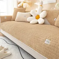 Corduroy Solid Color Sofa Cushion Thicken Soft Cover Towel Plush Backrest Handrail for Living Room Decoraion Mat 240129