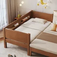 Chinese Wood Children Beds for Sofa Bed Splicing Wide Band Guardrail Kids Bed Light Luxury Simple Household Child Bed for Home