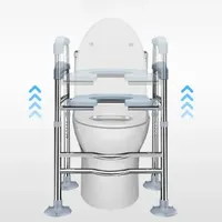 Toilet Booster Chair with Handrails Portable Elderly Toilet Seat Potty Chair Lifter Easy Clean Commode for Home Use