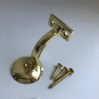 Brass Golden Color Round Base Heavy Duty Handrail Bracket for Wood Handrail