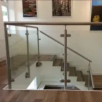 Factory Price Modern Exterior Satin Stainless Steel Spigot Tempered Glass Railing/Customized Balustrades&Handrails