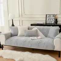 Chair Covers Winter Embroidered Plush Cushion Sofa Modern Thickened Non-Slip Warm Simplicity Backrest Handrail Towel