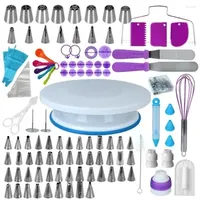 Baking Tools Piping Nozzle Pastry Turntable Kit Rotating Stand Cake Decorating 137Pcs Accessories Bag Set