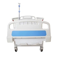 Hot-selling high quality factory price carbon steel manual shaker double bed with guardrail and mobile function hospital bed