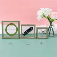 10pcs/lot Plastic Jewelry Box Transparent Stands 3D Pink Yellow Colorful Picture Frame PE Membrane Floating Display Case Holder