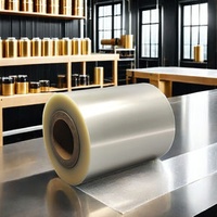 50 Micron Clear BOPP TC/A Corrugated Gloss Transparent Polyester Film With Acrylic Adhesive Print-Receptive Layer for Masking