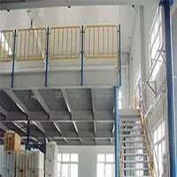 Multi-Tier Raised Storage Racks Bolted Warehouse Rack Mezzanine Accessed by Staircase