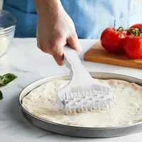 Pizza Dough Docker Roller Pins Pastry Dough Tool Stainless Steel Handle Roller Pin Puncher for Cake Pie Baking Cooking Tool