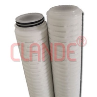 0.2 Micron 40 Inch Hydrophobic PTFE Membrane Pleated Filter Element For Cleaning Equipment