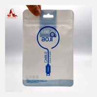 Clear Plastic BOPP Film Beaded Reusable Bag Small Barrier Cable Storage Bag Data Cable Bag