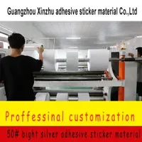 50# Bright Silver BOPP Adhesive Sticker Label Material Xzrly-5060 Self Adhesive Film