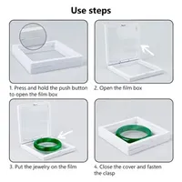 Square/rectangular Plastic Jewelry Box Transparent Stands Black White 3D Picture Frame PE Membrane Floating Display Case Holder